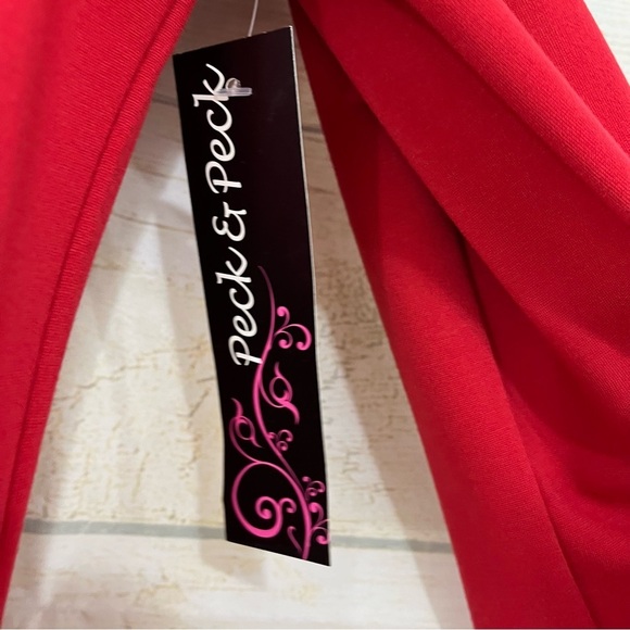 Peck & Peck Red Double Breasted Knit Long Sleeve Blazer - Picture 7 of 15